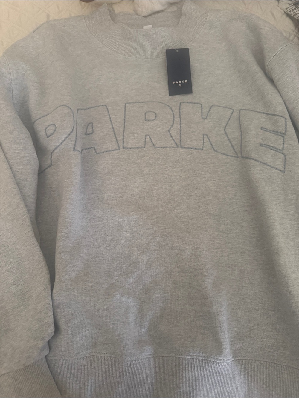 Parker Gray Crewneck Logo Sweatshirt